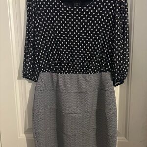 Elegant Black and White Polka Dot Dress